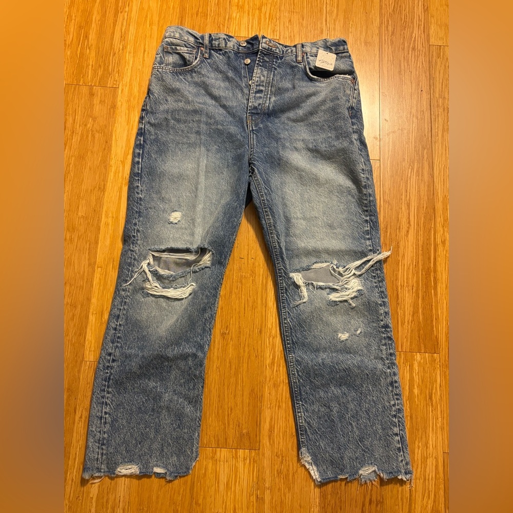 Free People We the Free Jeans Women’s 31 Short Distressed Button Fly